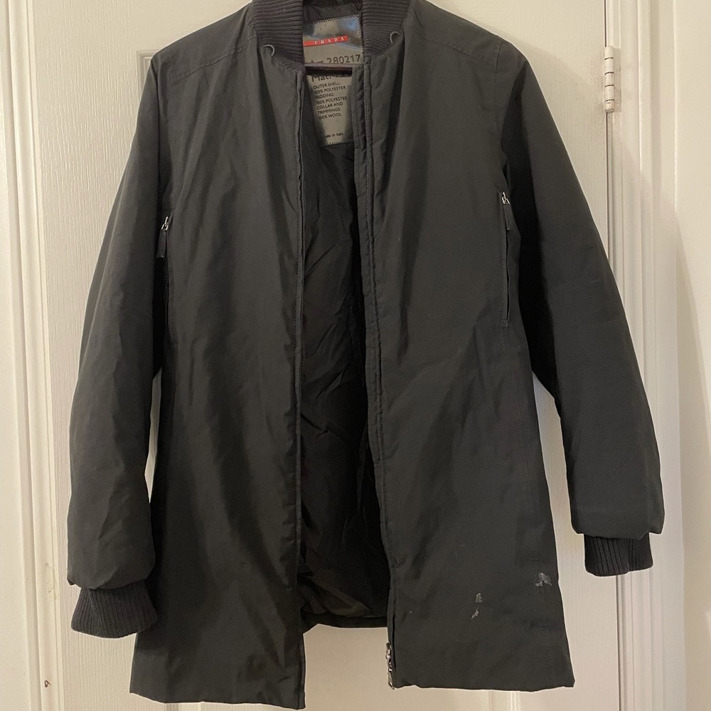 Black prada down jacket